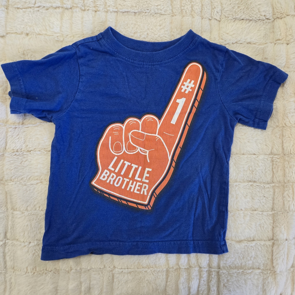 Place 18/24 Blue Tee with Orange #1 Little Brother Graphic